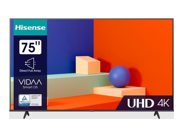 Hisense 75A6K - 75" Diagonal klass A6K Series LED-bakgrundsbelyst LCD-TV - Smart TV - VIDAA - 4K UHD (2160p) 3840 x 2160 - HDR - Direct LED - svart Svart