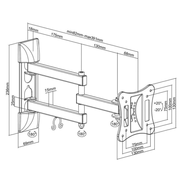 TV-holder MacLean MC-719 27" 13" 15 kg