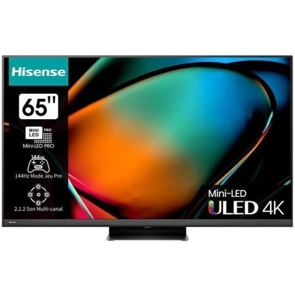 Hisense 65U8KQ QLED-tv - 164 cm - Vit - 4K - Smart TV - Wi-Fi Svart, Grå