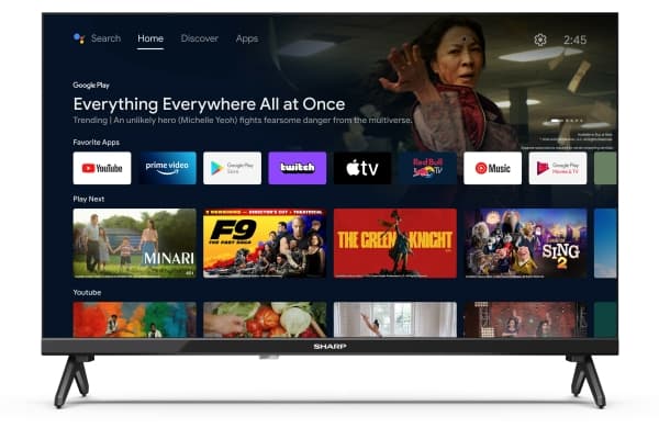 Sharp 24FH2EA - 24" Diagonal klass LED-bakgrundsbelyst LCD-TV - Smart TV - Android TV - 720p 1366 x 768