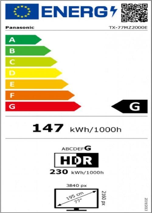 Panasonic TX-77MZ2000E - 195 cm 4K UHD TV - TV-apparater