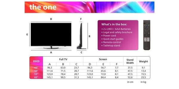 Philips 55PUS8909 - 139 cm 4K TV - Tv