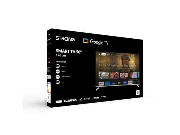 Strong SRT 50UF8733, 127 cm (50"), 3840 x 2160 pixels, QLED, Smart TV, Wi-Fi, Metallic, Silver
