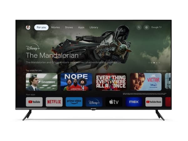 Sharp 50GL4060E - 50" Diagonalklasse LED-bakgrunnsbelyst LCD TV - Smart TV - Google TV - 4K UHD (2160p) 3840 x 2160 - HDR Sort
