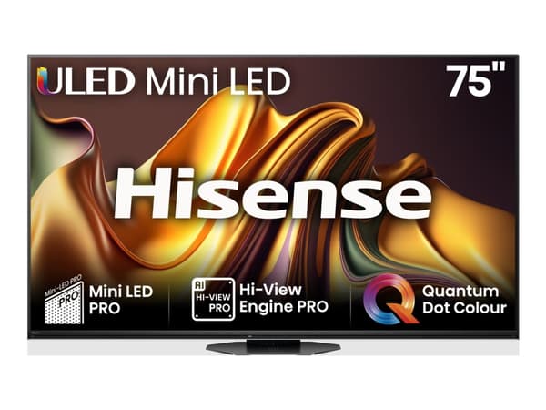 Hisense 75U8NQ, 190.5 cm (75"), 3840 x 2160 pixels, 4K Ultra HD, Mini LED ULED, Smart TV, Black musta