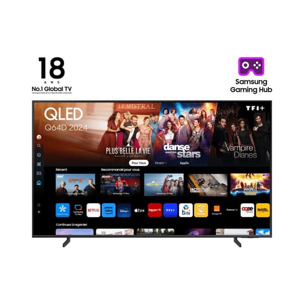 TV QLED 4K - SAMSUNG - TQ55Q64D - 138 cm - Smart TV Tizen - Design fin 25 mm