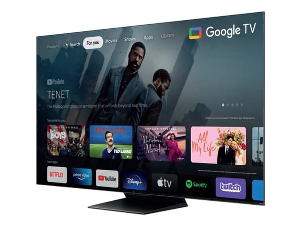TCL 55C809 - 55" Diagonalklasse (54.6" synlig) - C809 Series LED-bakgrunnsbelyst LCD TV - QLED - Smart TV - Google TV - 4K UHD (2160p) 3840 x 2160 - Sort