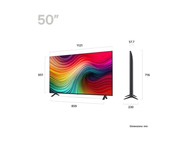 LG NanoCell 50NANO82T6B, 127 cm (50"), 3840 x 2160 pixels, NanoCell, Smart TV, Wi-Fi, Brown