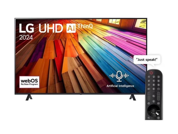 LG 75UT80006LA - 75" Diagonalklasse UT80 Series LED-bakgrunnsbelyst LCD TV - Smart TV - webOS - 4K UHD (2160p) 3840 x 2160 - HDR - Direct LED