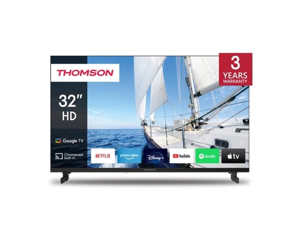 Thomson 32HG2S14 - 32" Diagonal klass LED-bakgrundsbelyst LCD-TV - Smart TV - Google TV - 720p 1366 x 768 - Direct LED - svart
