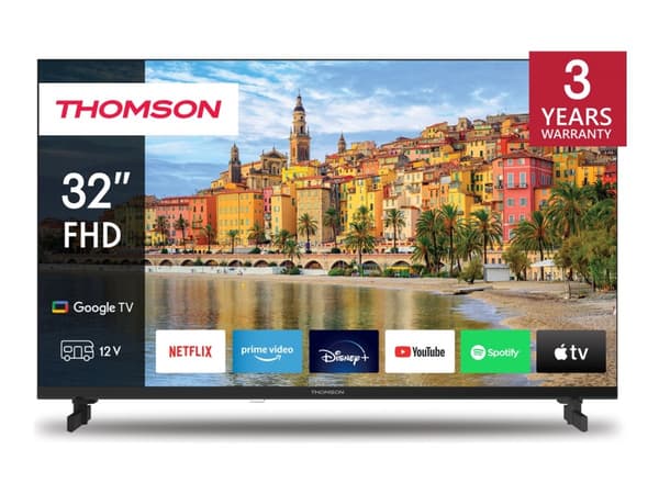 Thomson 32FG2S14C - 32" Diagonalklasse LED-bakgrunnsbelyst LCD TV - Smart TV - Google TV - 1080p 1920 x 1080 - Direct LED - svart Sort