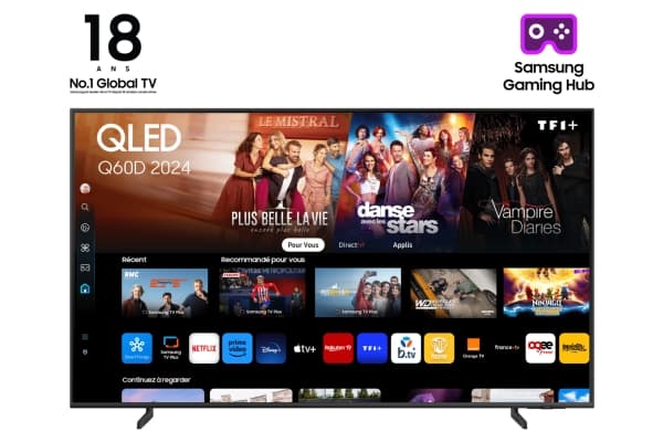 Samsung TQ43Q60DAU - 43" Diagonalklasse Q60D Series LED-bakgrunnsbelyst LCD TV - QLED - Smart TV - Tizen OS - 4K UHD (2160p) 3840 x 2160 - HDR - Quan