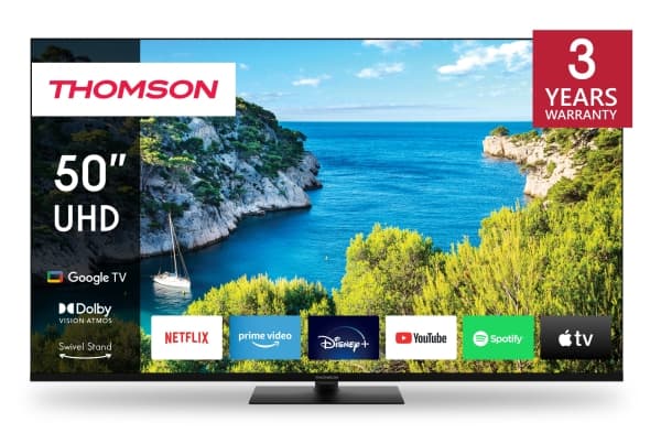 Thomson 43UG5C14 - 43" Diagonalklasse LED-bakgrunnsbelyst LCD TV - Smart TV - Google TV - 4K UHD (2160p) 3840 x 2160 - HDR - Direct LED - svart