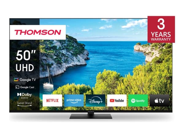 Thomson 50UG5C14 - 50" Diagonalklasse LED-bakgrunnsbelyst LCD TV - Smart TV - Google TV - 4K UHD (2160p) 3840 x 2160 - HDR - Direct LED - svart Sort