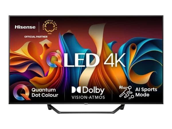 Hisense 65A7NQ, 165,1 cm (65"), 3840 x 2160 pikseliä, QLED, Smart TV, Wi-Fi, harmaa Harmaa
