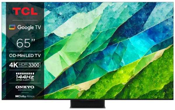 TCL 65C855 - 65" Diagonalklasse C855 Series LED-bakgrunnsbelyst LCD TV - QLED Pro - Smart TV - Google TV - 4K UHD (2160p) 3840 x 2160 - HDR - Quantum