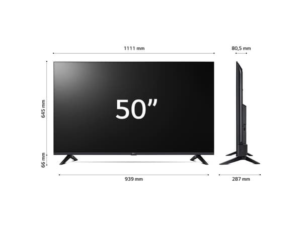 LG UHD 50UR73006LA.APIQ, 127 cm (50"), 3840 x 2160 pikseliä, LED, Älytelevisio, Wi-Fi, Musta