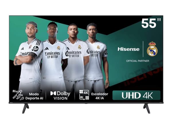 Hisense 55E6NT - 55" Diagonal klass E6NT Series LED-bakgrundsbelyst LCD-TV - Smart TV - VIDAA - 4K UHD (2160p) 3840 x 2160 - HDR - Direct LED - svart Svart