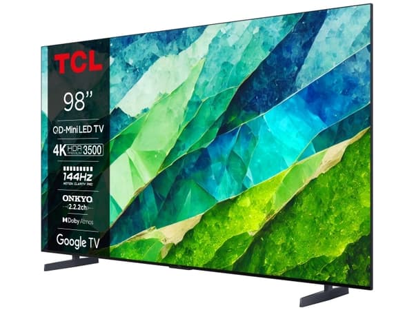 TCL C855 98C855 4K QD-Mini LED Google TV, 2.49 m (98"), 3840 x 2160 pixels, LED, Smart TV, Wi-Fi, Black