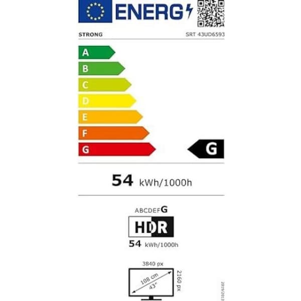 Smart TV STRONG 43UD6593 43" 4K Ultra HD LED HDR HDR10