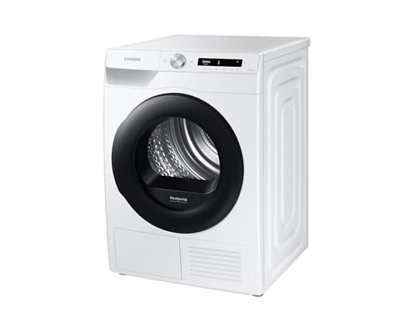 Samsung DV90T5240AW, Frittstående, Frontmatet, Varme pumpe, Hvit, Rotasjon, Berøringskontroll, Riktig/Høyre