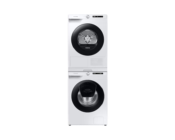 Samsung DV90T5240AW, Frittstående, Frontmatet, Varme pumpe, Hvit, Rotasjon, Berøringskontroll, Riktig/Høyre