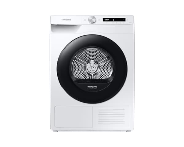 Samsung DV90T5240AW, Frittstående, Frontmatet, Varme pumpe, Hvit, Rotasjon, Berøringskontroll, Riktig/Høyre Hvit