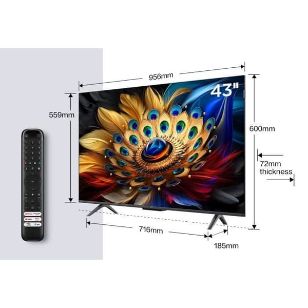 Skärm QLED - TCL - 43C69B - 4K UHD - Smart TV - Dolby Atmos - 3 HDMI 2.1