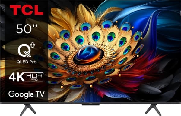TCL 50C655 - 50" Diagonalklasse (50" synlig) - C655 Series LED-bakgrunnsbelyst LCD TV - QLED Pro - Smart TV - Google TV - 4K UHD (2160p) 3840 x 2160