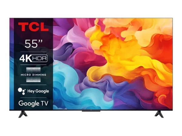 TCL 55V6B - 55" diagonaaliluokka (54,6" katselukäyttöön) - V6B-sarjan LED-taustavalaistu LCD-TV - Smart TV - Google TV - 4K UHD (2160p) 3840 x 2160 - Titaani