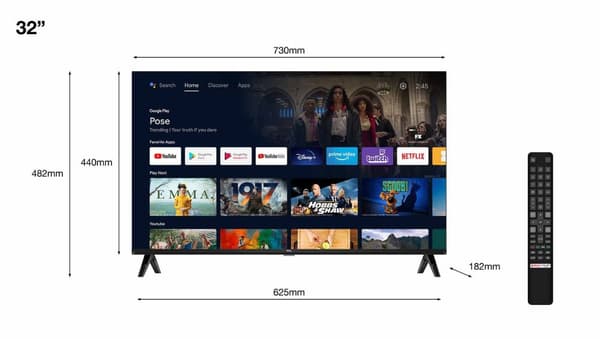 TCL 32S5400A 32" 720p borstad mörk metall Silver