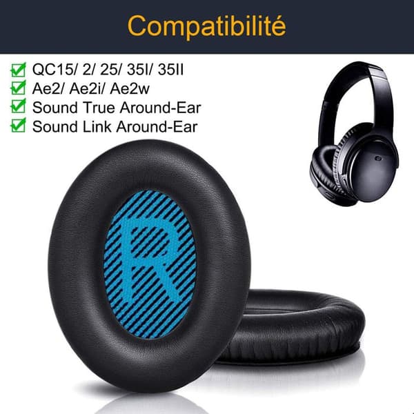 Öronkuddar, Ersättningshörlurar för Bose QuietComfort 15 QC15 QC25 QC2 QC35/SoundTrue Over-Ear hörlurar