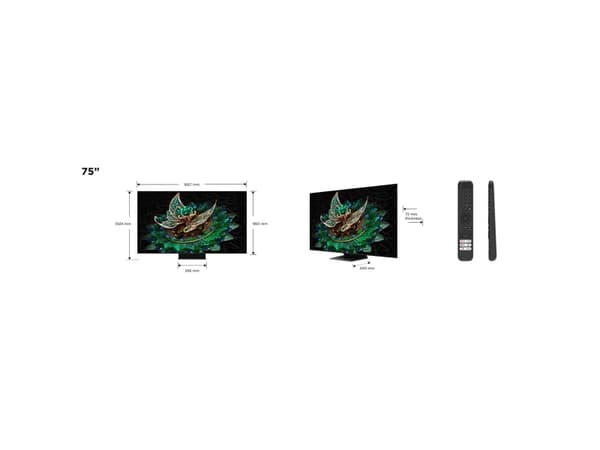 TCL 75C765 - 75" Diagonal klass C76 Series LED-bakgrundsbelyst LCD-TV - QD-Mini LED - Smart TV - Google TV - 4K UHD (2160p) 3840 x 2160 - HDR - Quant