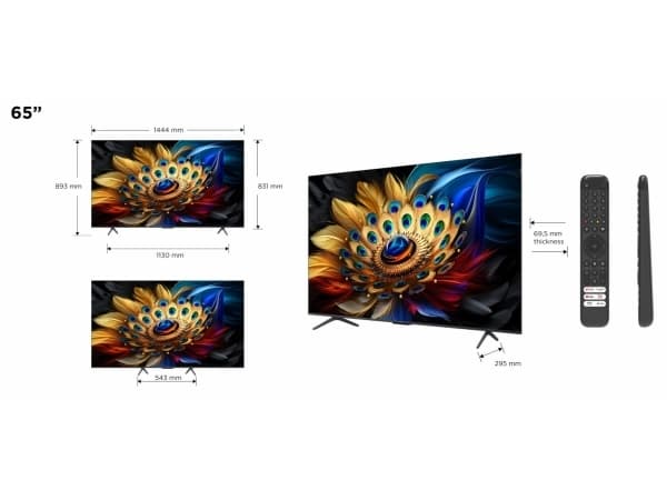 TCL 65C655 - 65" diagonaaliluokka (64,5" katseluun) - C655-sarjan LED-taustavalaistu LCD-televisio - QLED Pro - Smart TV - Google TV - 4K UHD (2160p)
