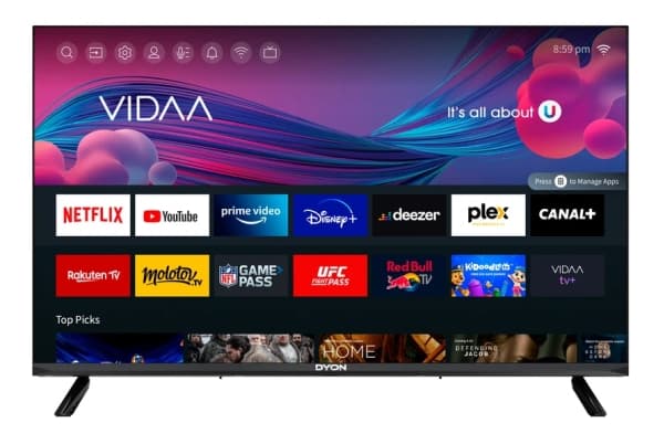 Dyon Smart 40 VX-2, 101,6 cm (40"), 1920 x 1080 piksler, LED, Smart TV, Wi-Fi, Sort