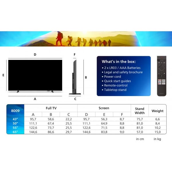 Philips 50" PUS8009 – 4K LED Ambilight TV