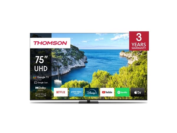 Thomson 75UG5C14 - 75" Diagonalklasse LED-bakgrunnsbelyst LCD TV - Smart TV - Google TV - 4K UHD (2160p) 3840 x 2160 - HDR - Direct LED - svart