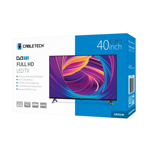 Cabletech 40" televisio FHD DVB-T2 H.265 HEVC