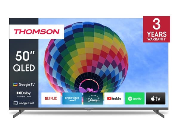 TV Set|THOMSON|50"|4K/Smart|QLED|3840x2160|Wireless LAN|Bluetooth|Google TV|Black|50QG4S14
