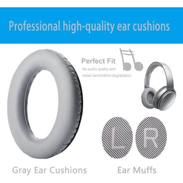 Öronkuddar - GENERISK - Bose QuietComfort 35 II - Justerbar bomull - Silver - Optimal komfort