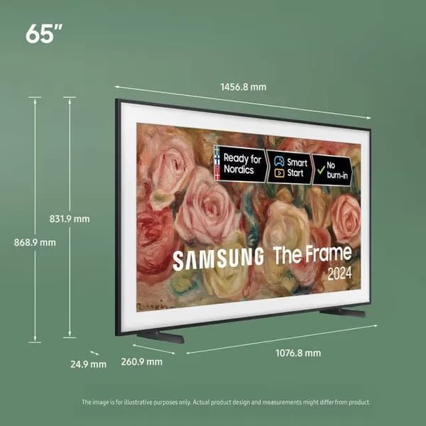 Samsung TQ65LS03DAU - 65" Diagonal klass The Frame LS03D Series LED-bakgrundsbelyst LCD-TV - QLED - Smart TV - Tizen OS - 4K UHD (2160p) 3840 x 2160