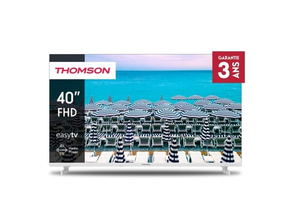 Thomson 40FD2S13W, 101,6 cm (40"), 1920 x 1080 pixlar, Full HD, LED, DVB-C, DVB-S, DVB-S2, DVB-T, DVB-T2, Vit Hvit
