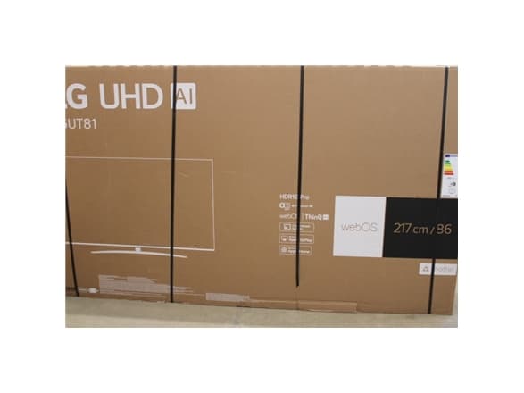 LG | AI UT81 4K TV | 86UT81003LA | 86 | Smart TV | webOS24 | UHD | Black | DAMAGED PACKAGING, USED, MISSING RUBBER PADS OF TV STAND
