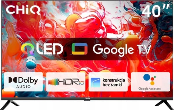 CHiQ CHiQ L40QH7G TV 40", QLED, Full HD, Google TV, rammeløs, Dolby Audio, dbx-tv, HDR 10