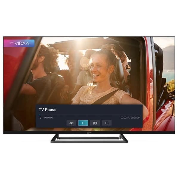 TELE System Smart TV 43 tum 4K UHD TS43FL4KSMV13, TivùSat 4K UHD CAM certifierad, Dubbel fjärrkontroll, HbbTV, HDR10 HLG, ramlös. Svart