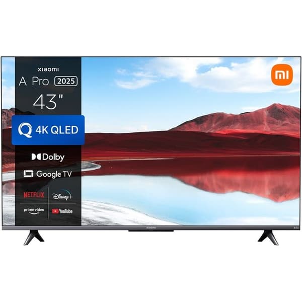 Xiaomi TV A Pro 43 2025 - 4K UHD, Google TV med röststyrning, Jämn visning med MEMC - Dolby Audio, 3 HDMI - 2 USB Grå, Titan