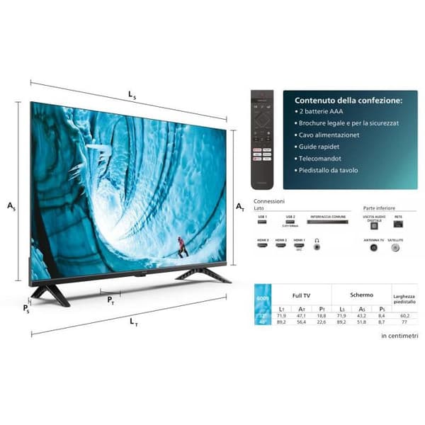 PHILIPS 40PFS6009 LCD TV - Full HD - Smart TV - Svart