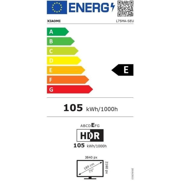 TV QLED 75" - XIAOMI - L75MA-SEU - 4K UHD - HDR - Google TV - 3xHDMI - WiFi