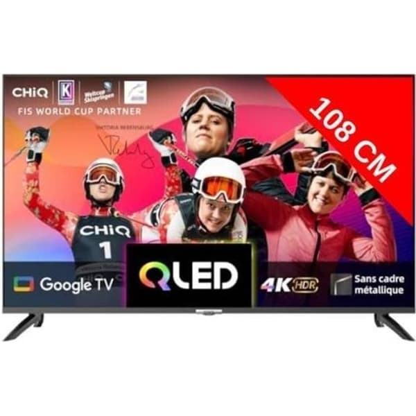 CHIC QLED 4K TV 108 cm U43QM8V - Google TV - HDR10 - Smart TV Grå, Silver