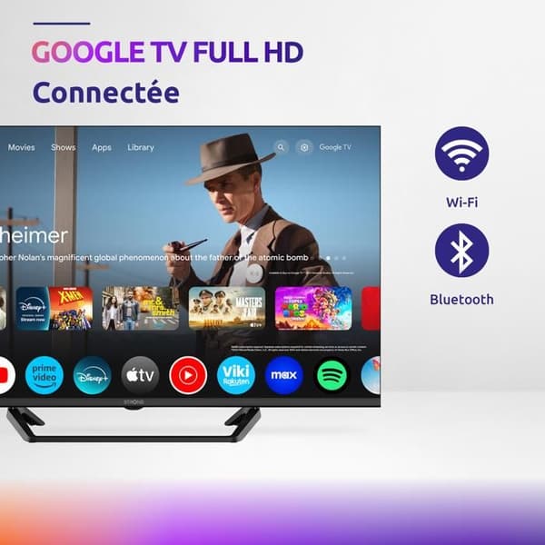STRONG - TV FHD 40" (100 cm) - Google TV - Wifi - Bluetooth - HDR - Chromecast - Google Assistant - 3 Tuners - 3xHDMI (ARC) + 2xUSB